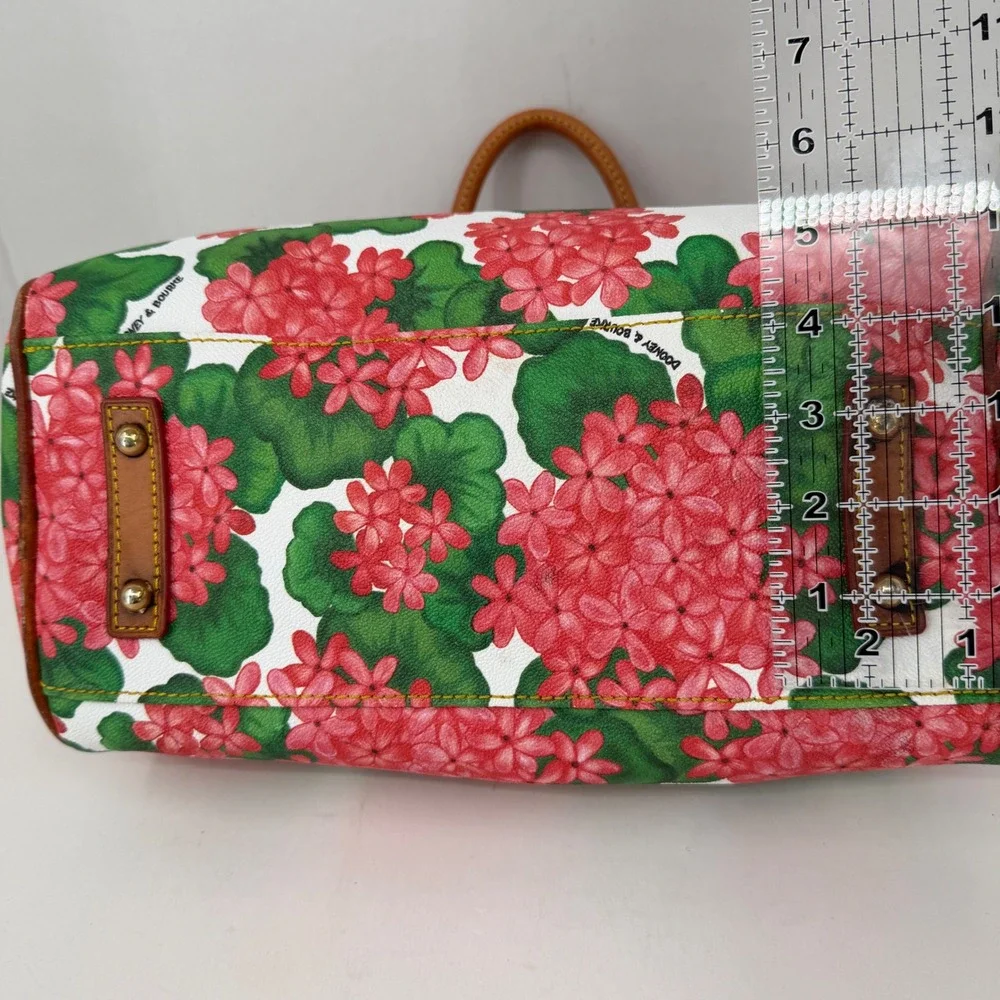 Dooney & Bourke Geranium Floral Satchel Bag Coated Canvas FLAWS